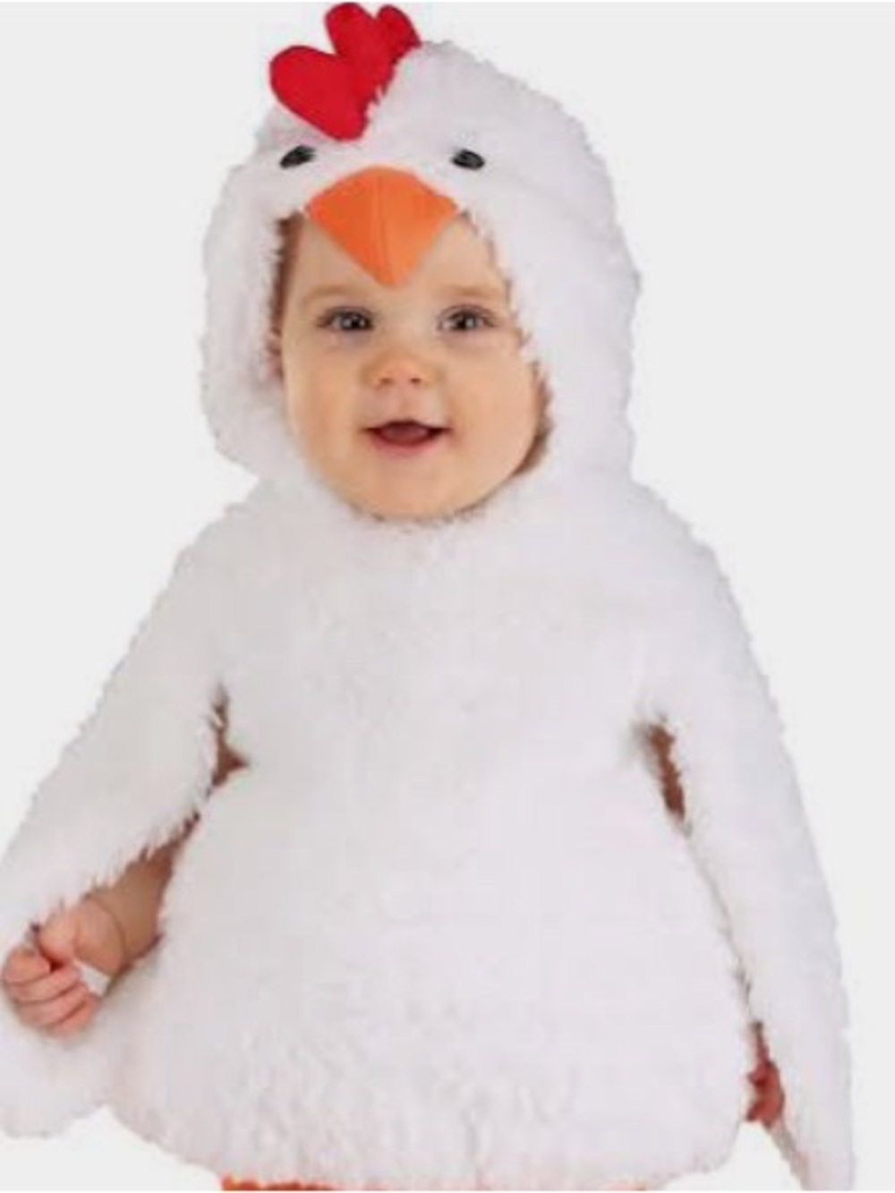 White Fuzzy Chicken Hooded Kids Pajamas/ costume LIKE NEW size 2T